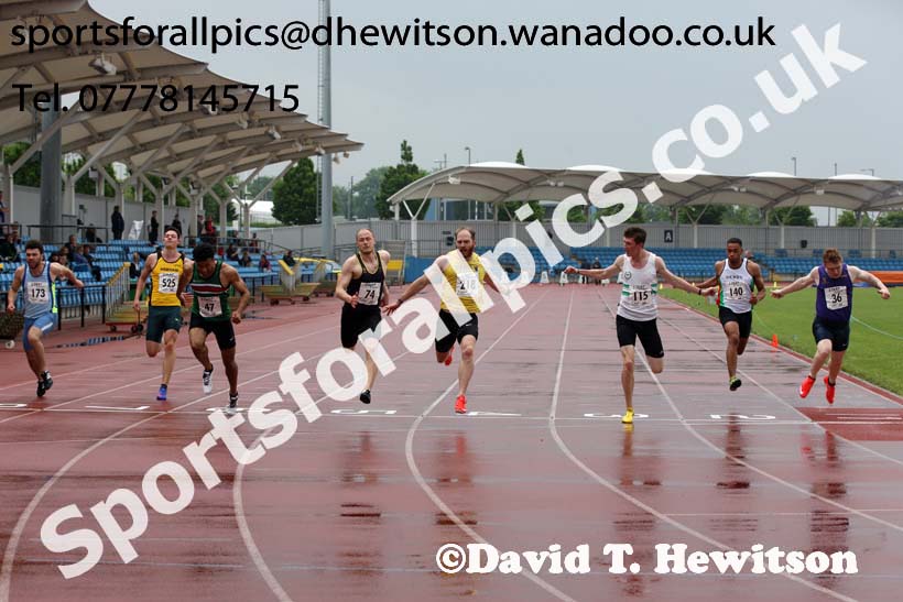 Senior mens 100 metres, Northern Championships, Sport City, Manchester. Photo: David T. Hewitson/Sports for All Pics